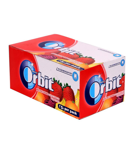 Orbit Mixed Fruit Flavour Sugar Free Chewing Gum - 4.4g Sleeve (Pack of 32)(Free Shipping Worldwide)