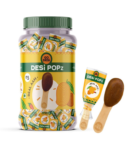 GO DESi Popz Real Aam 100 Pieces Aam Candy Fruit Snacks Lollipop Fruit Candy Mango Pop,Free shipping