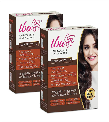Iba Henna Hair Color - Dark Brown 70g (Pack of 4)