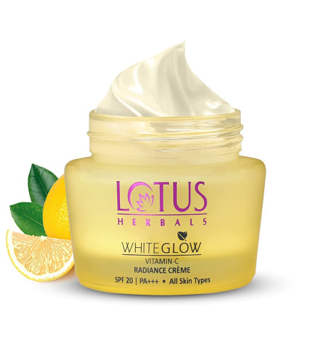 Lotus Herbals WhiteGlow Vitamin C Radiance Cream | SPF 20 | For Dark Spots & Dull Skin | Anti- Pollution