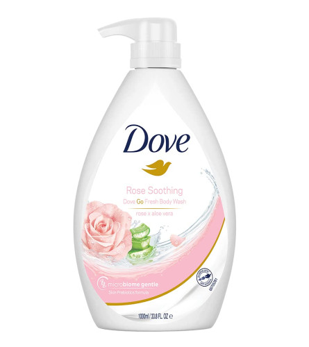 Dove Soothing Rose & Aloe Vera Body Wash Pump Bottle, Go Fresh Nourishing Shower Gel , 1L  Free ship