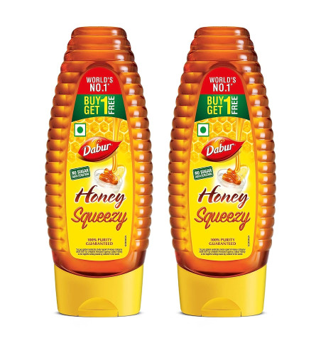 Dabur Honey :100% Pure World's No.1 Honey Brand with No Sugar Adulteration , Squeezy Pack - 400gm