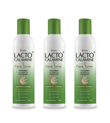 Lacto Calamine Cucumber Face Toner with Green Tea & Niacinamide for hydrated skin