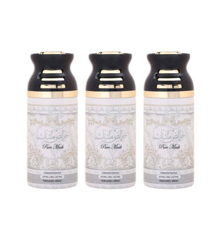 Lattafa PURE MUSK Perfumed Body Spray with fresh Oriental Arabic fragrance,250 ml | Pack of 3 | free shipping