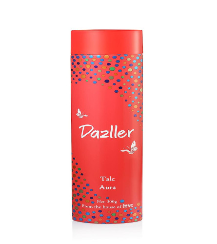 Dazller Talcum Powder, 300g, Aura - Smooth Texture, Unisex Formula, Beats Body Odour, Free shipping