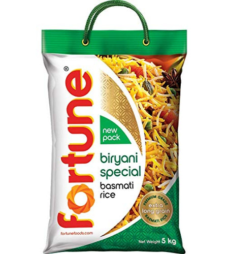 Fortune Biryani Special Basmati Rice, Extra long grain basmati rice, 5 KG (Free Shipping Worldwide)