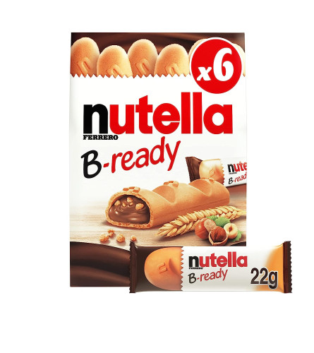 Nutella B-Ready Wafer, 6 X 22 g Free shipping worldwide