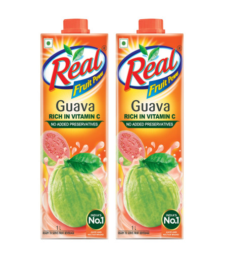 Real Guava Fruit Juice -1L (Pack of 2) | Rich in Vitamin C | No Added Preservatives, Free shipping