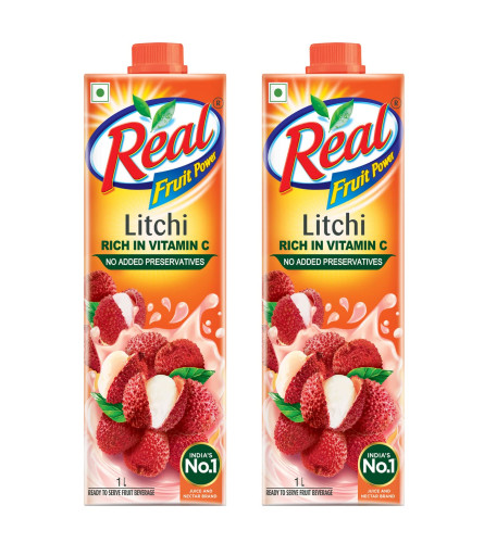 Real Litchi Fruit Juice -1L x 2 pack  Rich in Vitamin C No Added Preservatives, No Artificial Colors