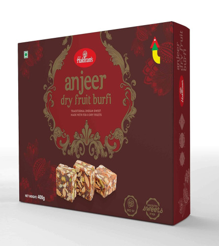 Haldiram's Anjeer Dry Fruit Burfi 400 g X 1 Box (Free shipping worldwide)