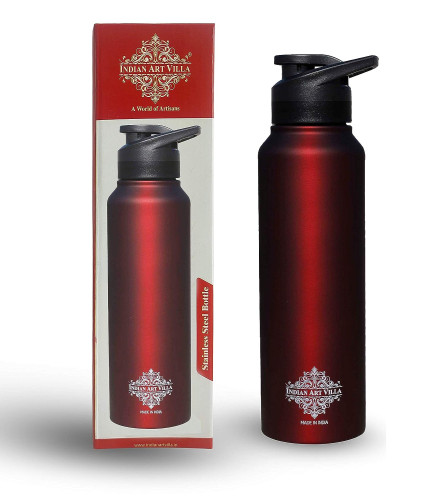 INDIAN ART VILLA Stainless Steel Flat Design Water Bottle