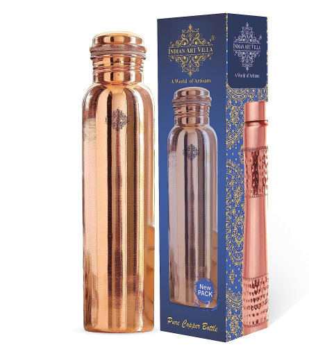 INDIAN ART VILLA Pure Copper Water Bottle