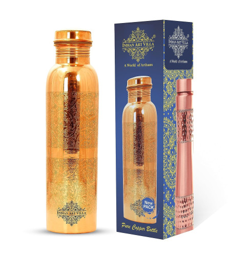 INDIAN ART VILLA Pure Copper Water Bottle