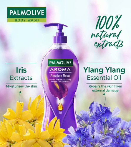 Palmolive Iris Flower & Ylang Ylang Essential Oil Aroma Absolute Relax Body Wash