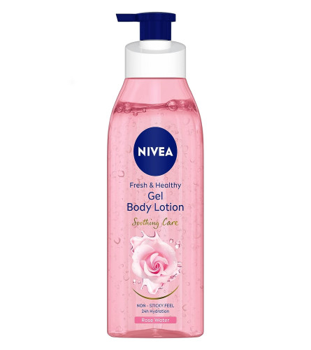 NIVEA Rose Water Gel Body lotion, Soothing Care for 24 Hour, Non-Sticky