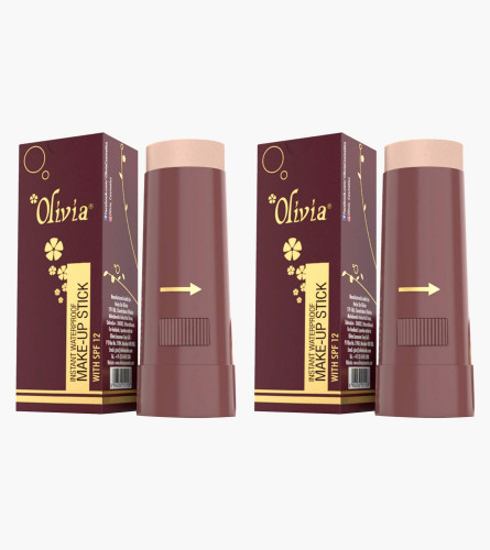 Olivia Instant Waterproof Makeup shimmering Stick Concealer with SPF 12 -Touch & Glow, 15g (Pack of 2)