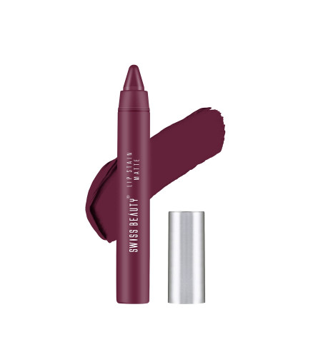 Swiss Beauty Stain Matte Lipstick Long Lasting, Hydrating & Lightweight Lipstick - Burgundy, 3.4gm (Pack of 4)