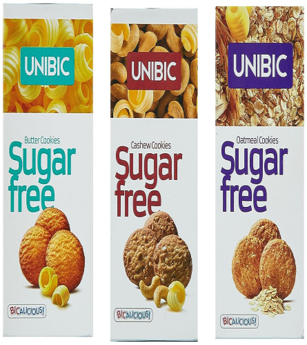 Unibic Sugar Free Combo, 225g (Pack of 3) Free shipping worldwide
