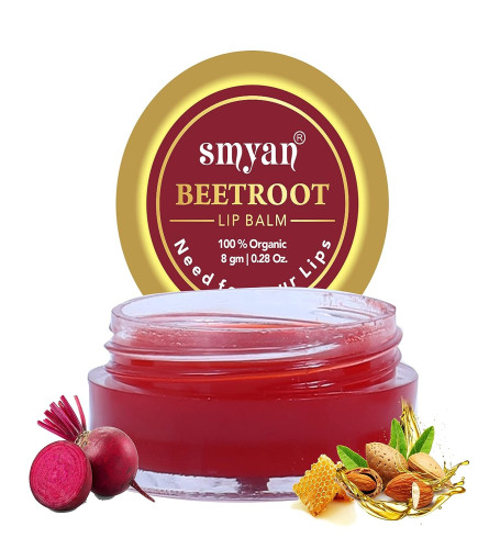 Smyan Beetroot Lip Balm Organic For Women & Men - Tinted Lip Balm