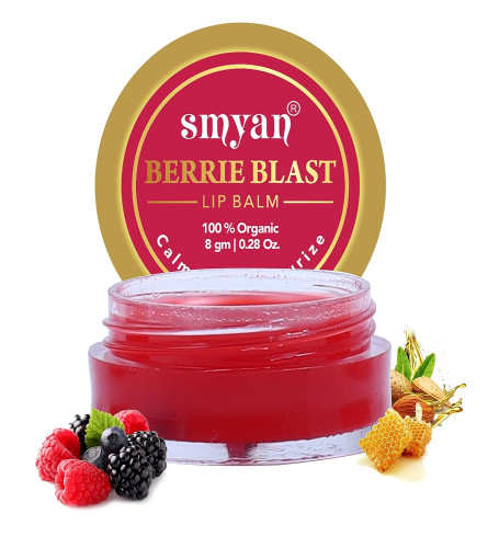 Smyan Berrie Blast Lip Balm - Organic Lip Balm For Dry / Chapped Lips