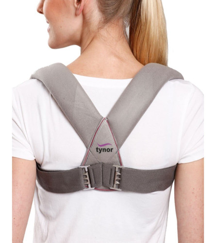 Tynor Clavicle Brace with Buckle, Grey, Small, 1 Unit