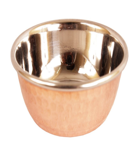 INDIAN ART VILLA Steel Copper Bowl, Serveware & Dinnerware Home Restaurant Hotel, 100 ML (Set of 2)