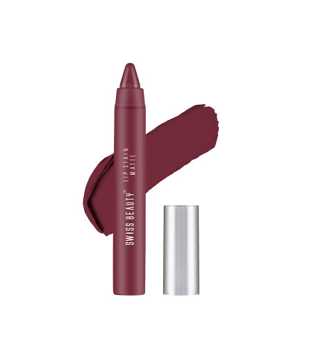 Swiss Beauty Stain Matte Lipstick Long Lasting, Hydrating & Lightweight Lipstick Murphy Brown, 3.4gm (Pack of 2)