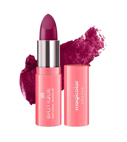 Biotique Natural Makeup Cream Magicolor Lipstick - Pretty Poison 4.2 gm (Pack of 4) Fs