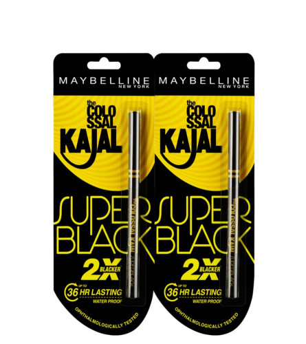 Maybelline New York Colossal Kajal, Super Black 0.35g (Pack Of 4) Fs