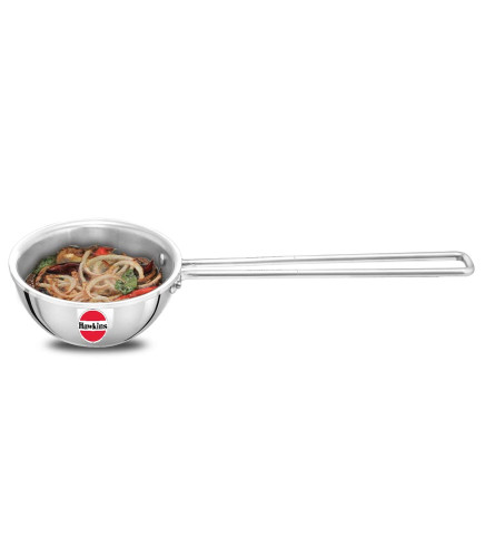 Hawkins 1.5 Cup Tadka Pan, 360 ml Triply Stainless Steel Pan, Induction Pan, Silver (Pack Of 1) Fs