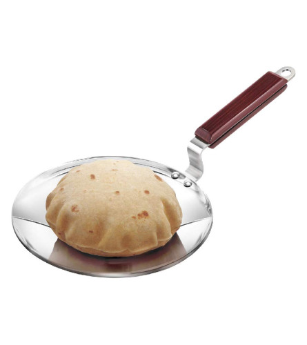 Hawkins 24 cm Tava, Triply Stainless Steel Tawa with Stainless Steel Handle, Induction Tawa, Silver (Pack Of 1) Fs