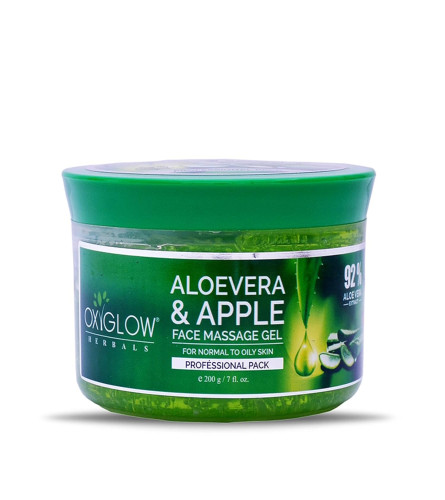 Oxyglow Herbal Aloe Vera and Apple Face Massage Gel for Acne and Sun Treatment for all type of skin, 500 g