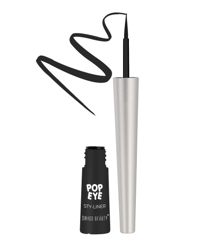 Swiss Beauty Pop Eyeliner Waterproof and Long lasting Liquid Eyeliner Onyx Black 3 ml (Pack Of 4) Fs