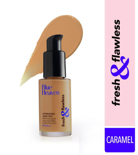 Blue Heaven Fresh & Flawless Lotion, Hydrating Skin Tint Serum Foundation, Caramel, 28ml (Pack Of 2) Fs