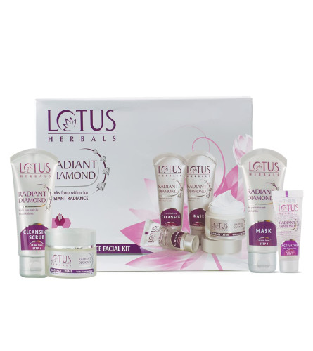 Lotus Herbals Radiant Diamond Cellular Radiance 5 In 1 Facial Kit 170 gm (Fs)