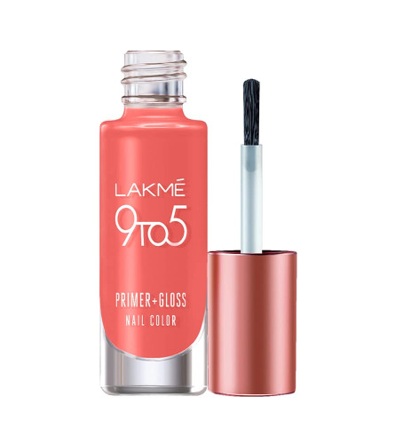 Lakme 9 to 5 Primer + Gloss Nail Colour, MauveMacaroon, 6ml (Pack Of 4) Fs