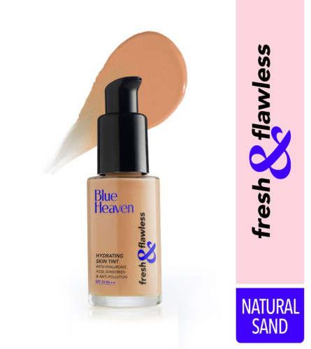 Blue Heaven Fresh & Flawless Lotion, Hydrating Skin Tint Serum Foundation, Natural Sand, 28 ml (Pack Of 3) Fs