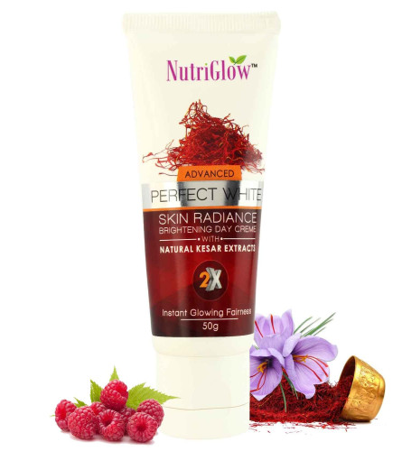 Nutriglow Advanced Perfect White Skin Radiance Brightening Day Creme With Natural Kesar 50 gm (Pack Of 4) Fs