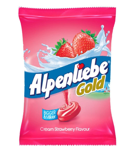 Alpenliebe Gold, Cream Strawberry Candy Pouch, 100 Pc, 380 g Free shipping world