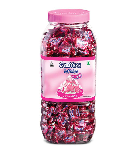 Candyman Toffichoo, Strawberry -( 320units *2.4g) Soft Toffees for In-home Serves,768g Free shipping