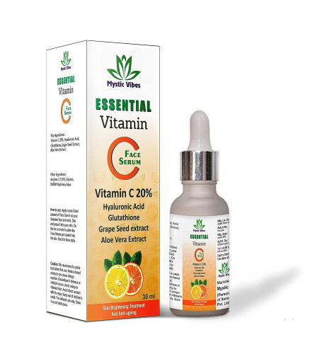 Mystic Vibes Vitamin C Face Serum- Brightening and Anti Ageing Treatment + 2% Hyaluronic