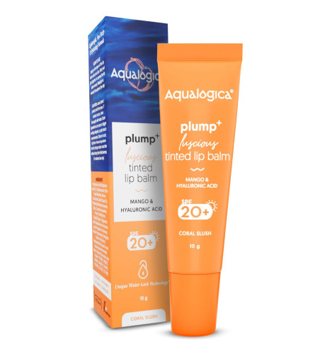 Aqualogica Coral Slush Plump+ Luscious Lightweight Tinted SPF 20+ Lip Balm