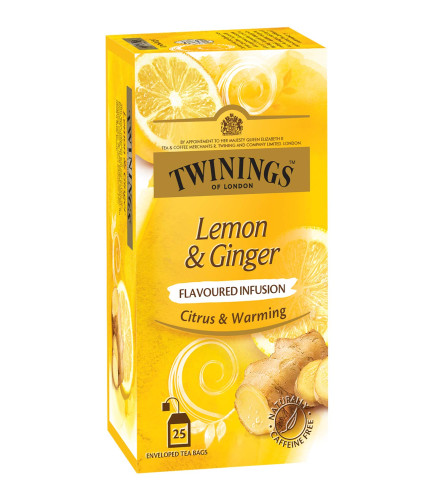 Twinings Lemon and Ginger Tea, 25 Tea Bags X 2 PACK Free shipping world