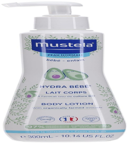 Mustela Hydra Bebe Body Lotion, White, Avocado
