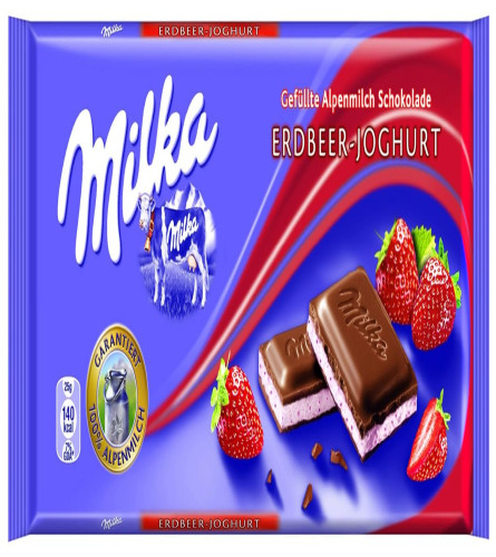 Mondelez-Milka Strawberry Chocolate, 100g Free shipping world