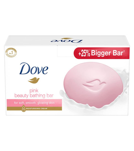 Dove Pink Bathing Beauty Bar Value Pack - More Moisturising Than Ordinary Soap, Cares For Skin & Washes Away Germs, For Soft, Smooth, Glowing Skin, 25% Extra In Pack of 5 of 125 * 5g ( Free Shipping )