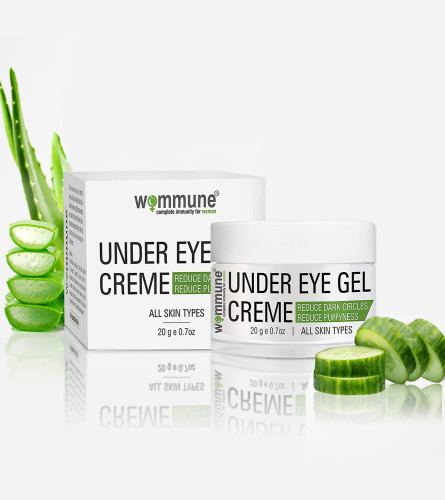 Wommune Under Eye Cream Gel for Dark Circles Puffy Eyes Wrinkles & Removal of Fine Lines