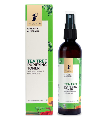 Tónico de árbol de té Pilgrim y niacinamida al 2 % para pieles grasas