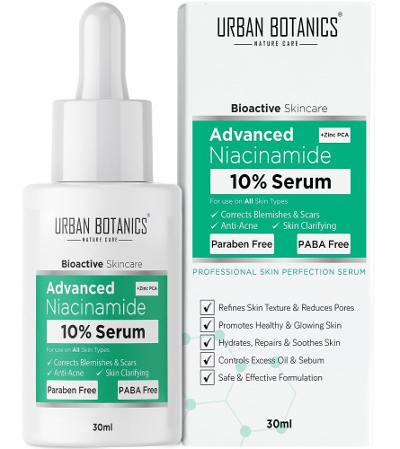UrbanBotanics® Suero Facial con 10% Niacinamida para Acné