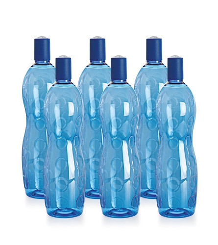 Cello Polka Plastikwasserflasche 1000 ml, 6er-Set, Blau (Kostenloser Versand)